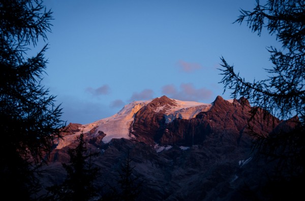 Bei der Abfahrt kam doch noch das Alpenglühen