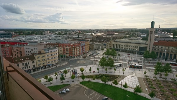 Blick über die Stadt vom 10. Stock