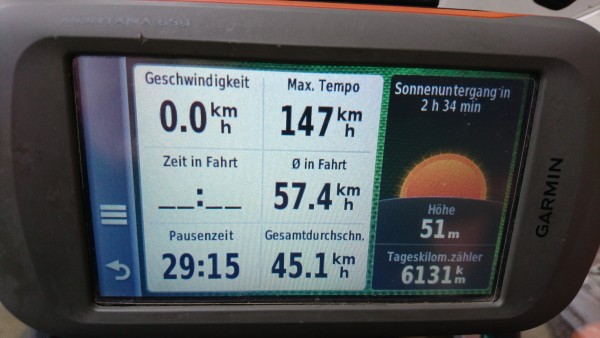Der Tripcomputer zeigt es auf