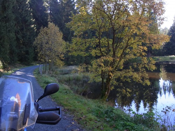 anfahrt via splittpiste zu jenem waldsee...