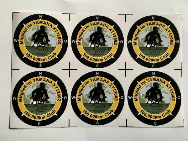 100_000km_Aufkleber.jpg (280.25 KiB) 2620 mal betrachtet XT1200Z 100.000km Club Aufkleber Durchmesser 70mm