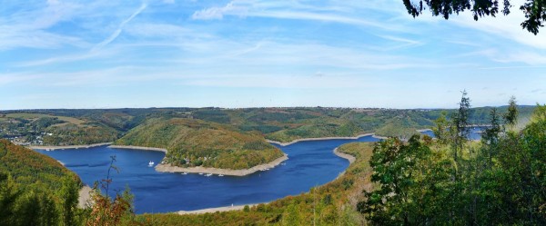 Blick von der Hirschley auf den Rursee (24.9.2020)